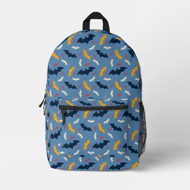 Sac À Dos Imprimé Motif de logo de chauve-souris rouge, bleu et jaun (Recto)