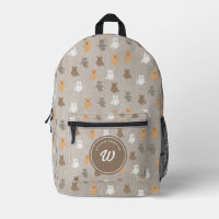 Motif de l'ours mûre École initiale de monogramme