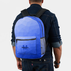 Sac À Dos Imprimé Motif de maillage géométrique bleu foncé