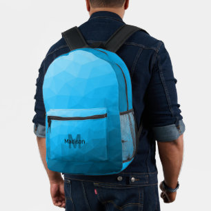 Sac À Dos Imprimé Motif de maillage géométrique cyan bleu clair