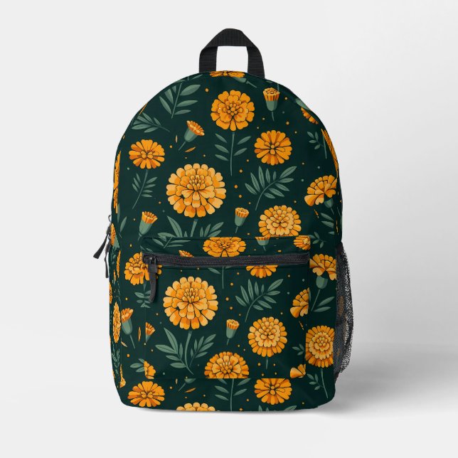 Sac À Dos Imprimé Motif de Marigolds (Recto)