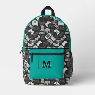 Sac À Dos Imprimé Motif de monogramme de joueur de jeu vidéo moderne