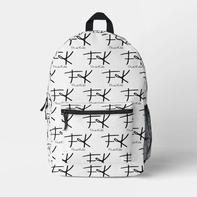 Sac À Dos Imprimé Motif de monogramme "FK" de Frida Kahlo (Recto)