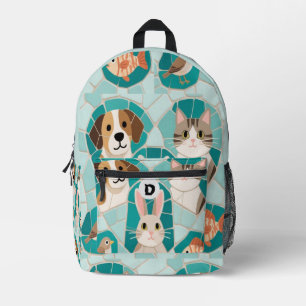 Sac À Dos Imprimé Motif de mosaïque d'animaux adorable
