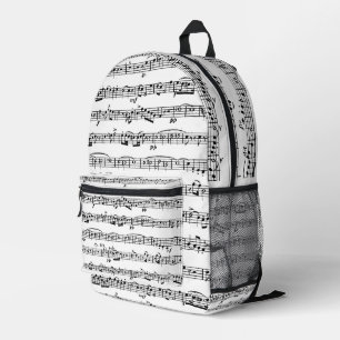 Sac À Dos Imprimé Motif de musique feuille