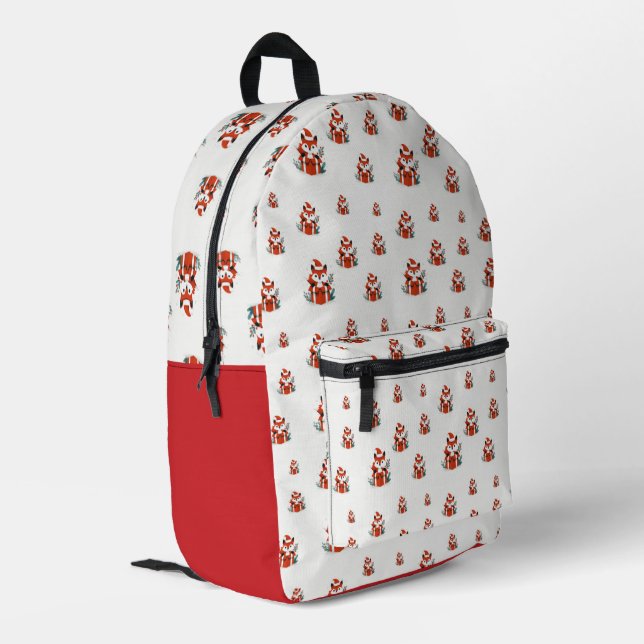 Sac À Dos Imprimé Motif de Noël - Cute rouge renard couturier motif (Coin arrière gauche)