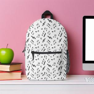 Sac À Dos Imprimé Motif de notes musicales monographiques personnali