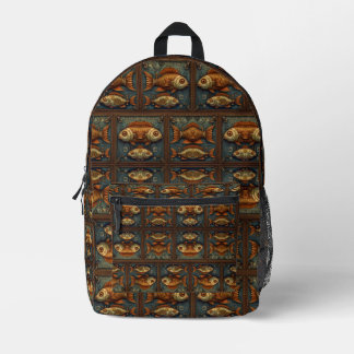Sac À Dos Imprimé Motif de poisson Steampunk