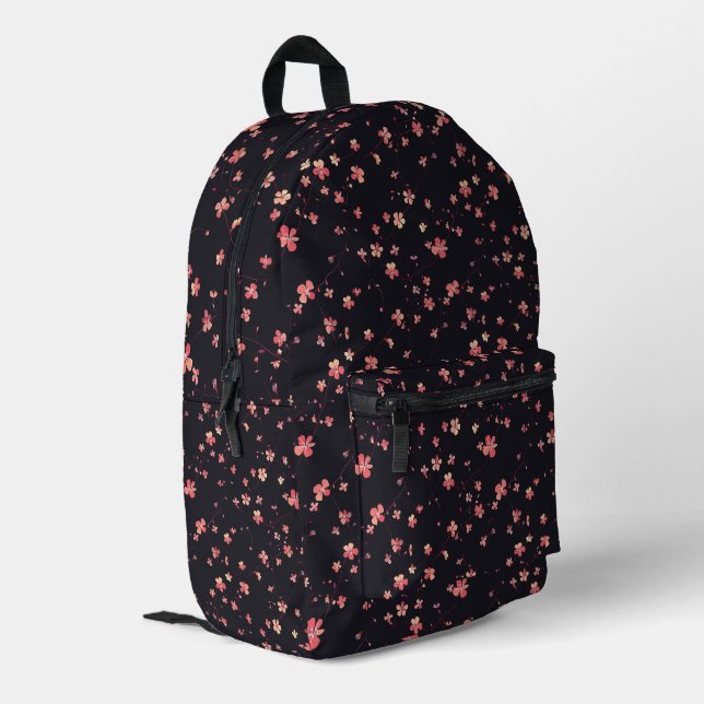 Sac À Dos Imprimé Motif de rêve floral foncé (Coin arrière gauche)