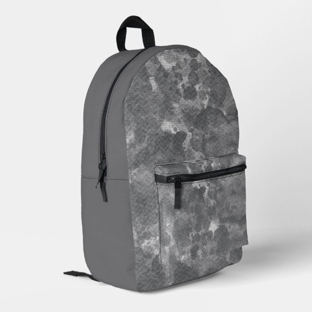 Sac À Dos Imprimé Motif de texture de marbre gris foncé (Coin arrière gauche)