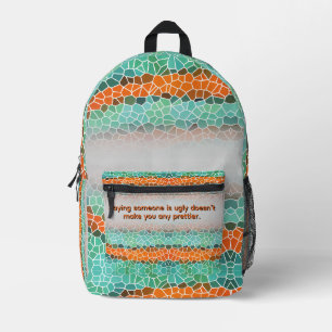 Sac À Dos Imprimé Motif de triangle coloré unique & citations