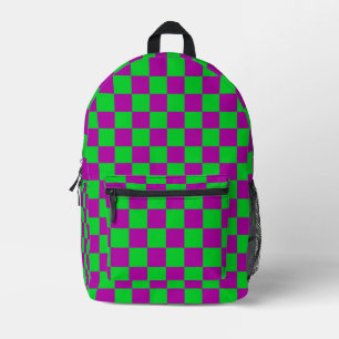 Sac À Dos Imprimé Motif de vérification À damiers vert pourpre