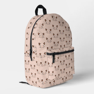 Sac À Dos Imprimé Motif de visage de chat souriant minimaliste kawai