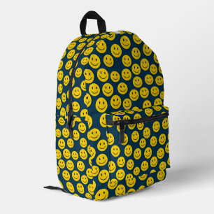 Sac À Dos Imprimé Motif de visage souriant - Mignons sourires jaunes