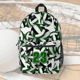 Sac À Dos Imprimé motif de volley-ball couleurs de l'équipe vert noi