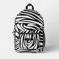 Motif de zèbre à rayures noir et blanc Monogramme