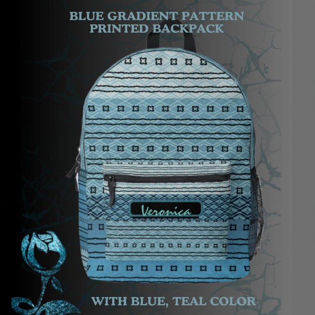Sac À Dos Imprimé Motif dégradé bleu   (Blue gradient pattern backpack)