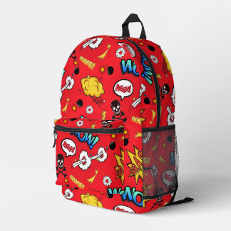 Sac À Dos Imprimé Motif d'explosion Pop Art de bande dessinée rouge 