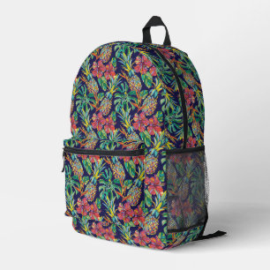 Sac À Dos Imprimé Motif d'hibiscus à ananas tropicaux