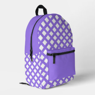 Sac À Dos Imprimé Motif diamant à carreaux blanc violet