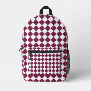 Sac À Dos Imprimé Motif diamant à carreaux blancs et bordeaux