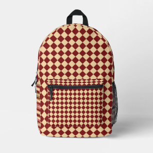 Sac À Dos Imprimé Motif diamant à carreaux rouge jaune