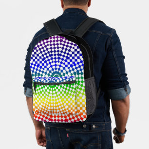 Sac à dos imprimé motif diamant arc-en-ciel