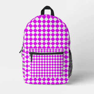 Sac À Dos Imprimé Motif diamant du Vérificateur blanc rose