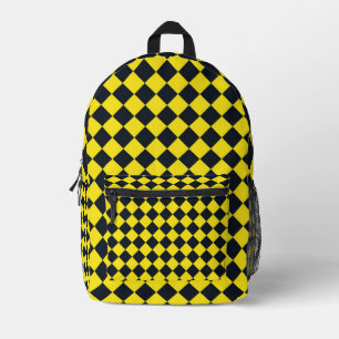 Sac À Dos Imprimé Motif diamant jaune de damier noir