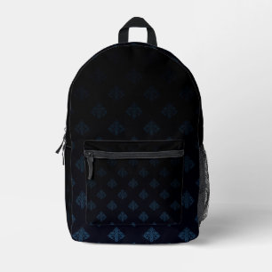 Sac À Dos Imprimé Motif diamant Vintage noir et bleu