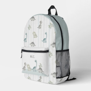 Sac À Dos Imprimé Motif dinosaure aquarelle Monogramme personnalisé 