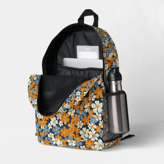 Sac À Dos Imprimé Motif Ditsy Flowers (Coin arrière droit (ouvert))