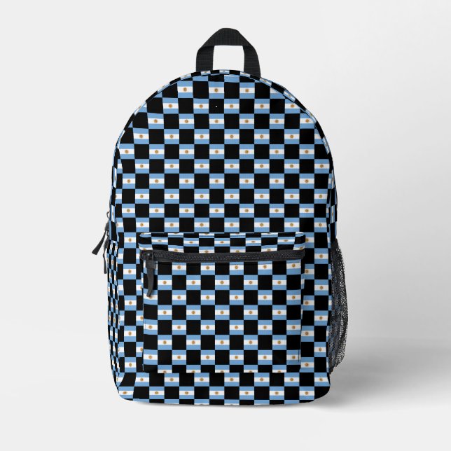Sac À Dos Imprimé motif du drapeau À damiers Argentine (Recto)