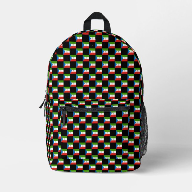Sac À Dos Imprimé motif du drapeau À damiers Guinée équatoriale (Recto)