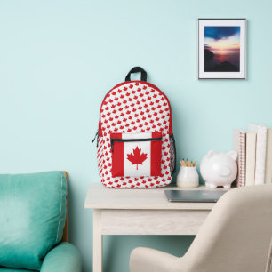 Sac À Dos Imprimé Motif du drapeau du Canada Étudiant canadien