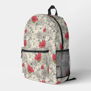 Sac À Dos Imprimé Motif du jardin de fleurs de pavot
