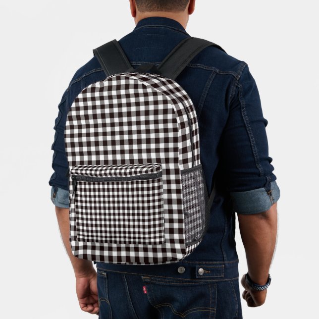 Sac À Dos Imprimé  Motif écossais rustique chic Monogramme  (Insitu (Modèle))