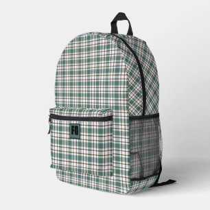 Sac À Dos Imprimé motif écossais vert à damiers clair