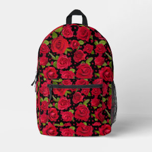 Sac À Dos Imprimé Motif Élégant de Roses Florales Rouges et Roses Fo