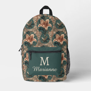 Sac À Dos Imprimé Motif Élégant Vintage Nouveauté Floral Oiseaux