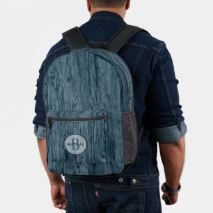 Sac À Dos Imprimé Motif en bois bleu foncé Turquoise