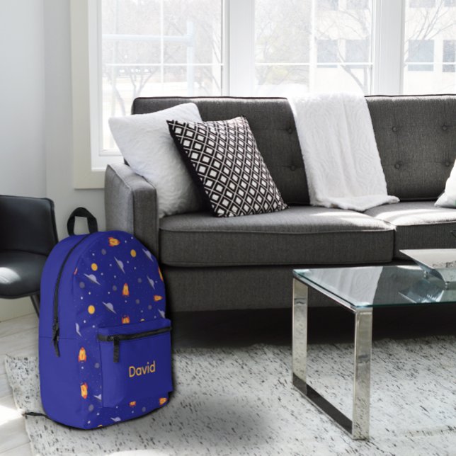 Sac À Dos Imprimé Motif espace lavande orange gris nom (Créateur téléchargé)