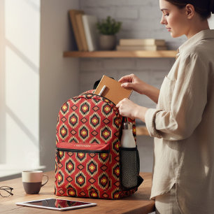 Sac À Dos Imprimé Motif ethnique moderne Nom personnalisé