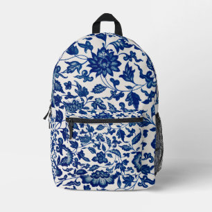 Sac À Dos Imprimé Motif Fleur Bleue