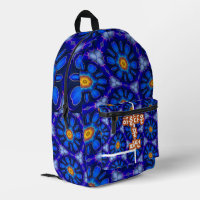 Motif Fleurs bleues Abstraites