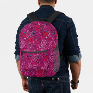 Sac À Dos Imprimé Motif floral abstrait folklorique ethnique rétro c