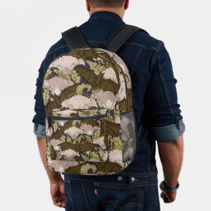 Sac À Dos Imprimé Motif floral Art nouveau vintage avec chauve-souri