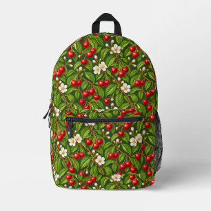 Sac À Dos Imprimé Motif floral botanique vintage cerise