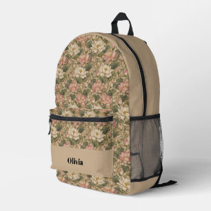 Sac À Dos Imprimé Motif floral botanique vintage lotus d'eau