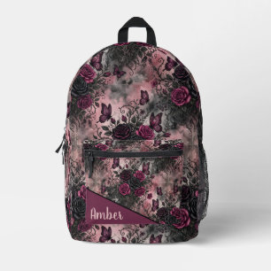 Sac À Dos Imprimé Motif floral et papillon gothique foncé